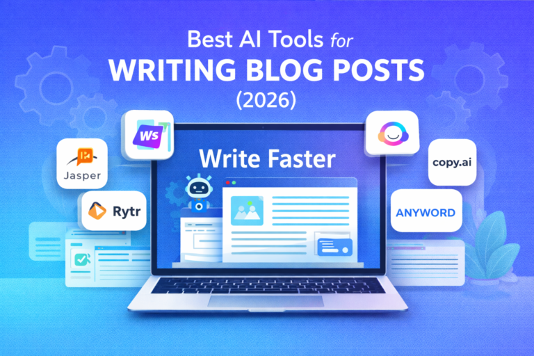 best AI tools for writing blog posts including Writesonic Jasper and Rytr