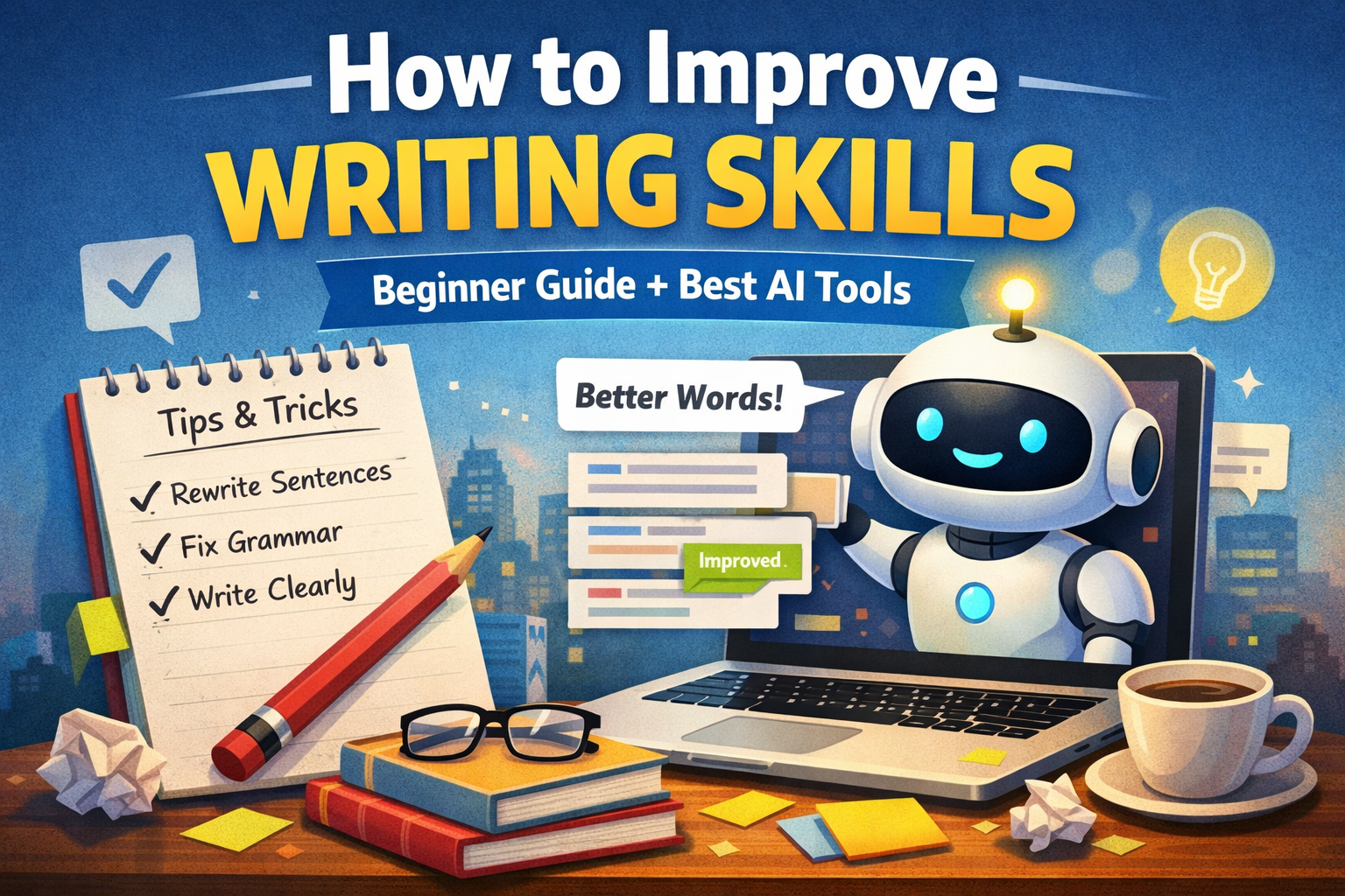 You are currently viewing How to Improve Writing Skills 2026 (Beginner Guide + AI Tools That Actually Help)